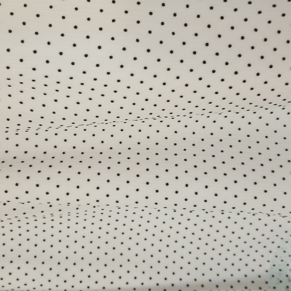 WHBM white with black polka dots sheer lined blouse long sleeve career tie neck - Picture 7 of 10